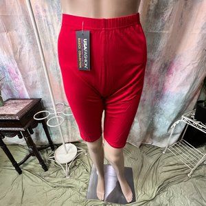 NEW📌USA Fashion Red & Mint Buttery Smooth Basic Solid Plus Size 2 Biker Shorts